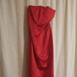 Bill Levkoff Bright Red Strapless Dress